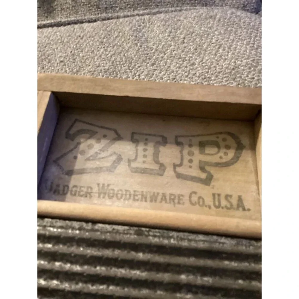 Small Wooden Washboard with ZIP advertising